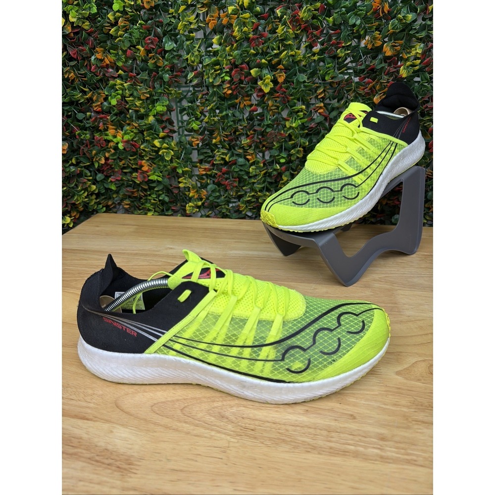 Saucony Sinister Running Racing‎ Shoes Sneakers Citron Volt Black Men's 12.5